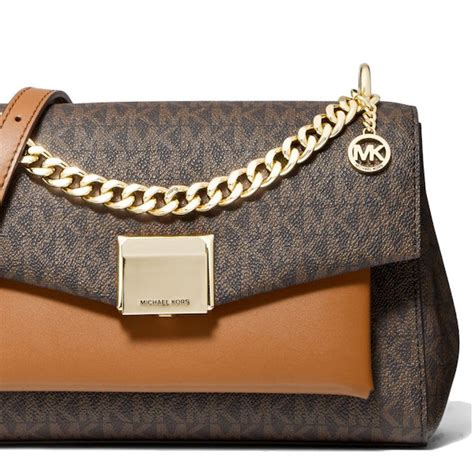 michael kors lita medium two tone logo crossbody bag|Michael Kors lita bag.